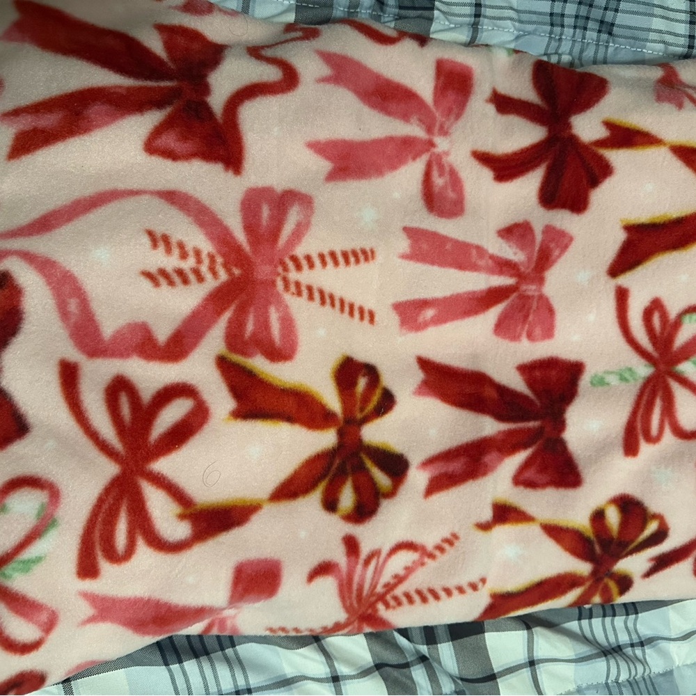 Pink and Red Bow Patterned Blanket
